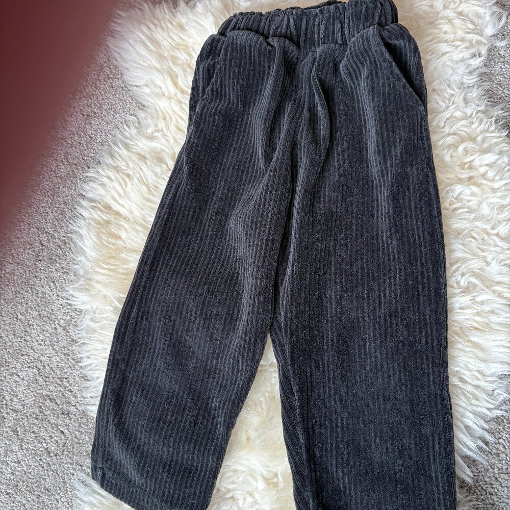 Zara Girls Black Corduroy Cropped Pants